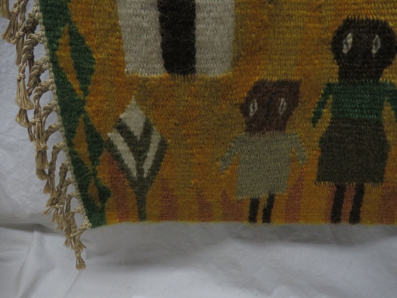 African Tapestry Thabana Li Mele, Lesotho - Wall Hanging - Happy Family Mohair gallery