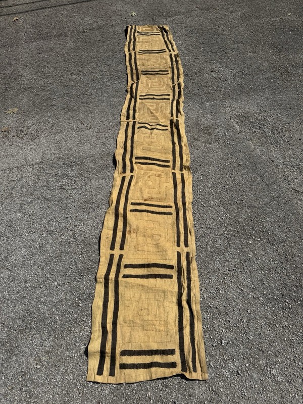 vintage african mud cloth bogolanfini textile runner handmade tribal 148"x22" gallery