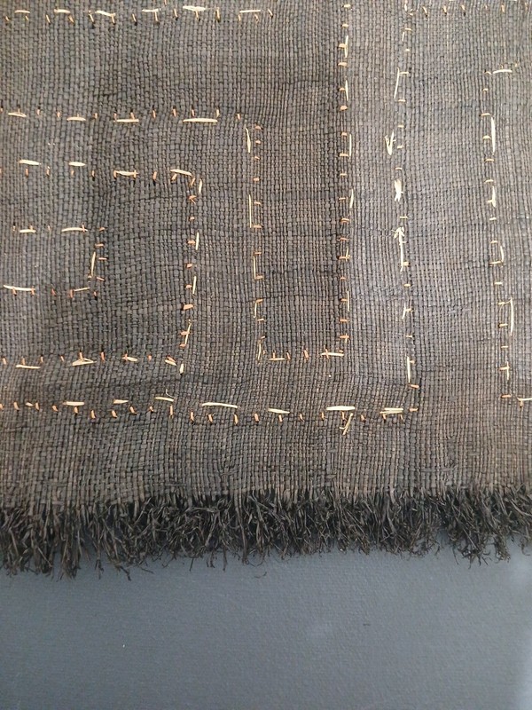 Handwoven Vintage African Kuba Cloth Natural Rafia Congo Textile 21" X 26" NEW gallery