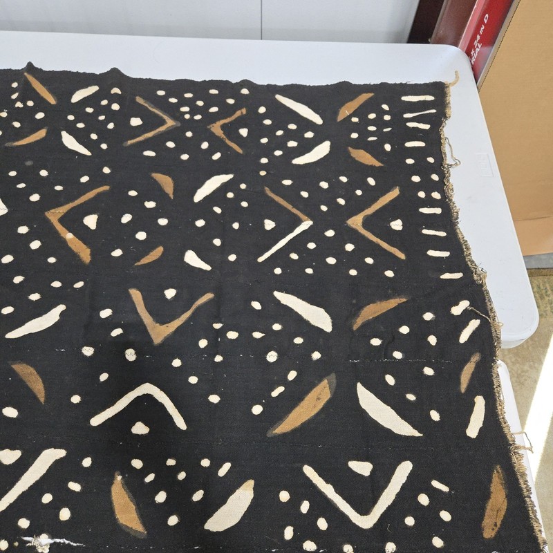 African Textile Art Mud Cloth | Geometric Pattern | 69 x 49 inches gallery