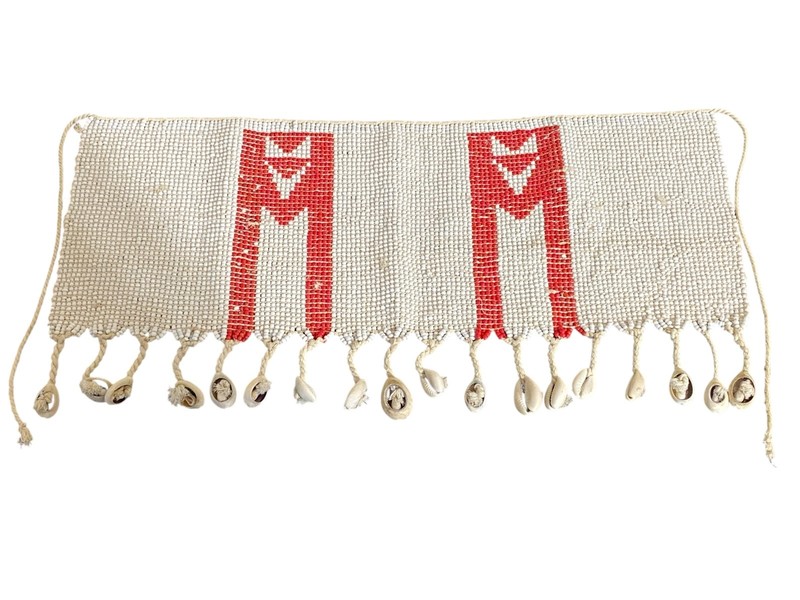 #6314 Ceremonial Skirt Kirdi Beaded Cache Sex Pikuran Cameroon 17′ w