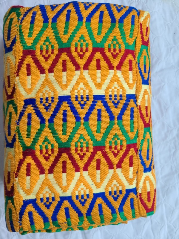 An authentic 6 yards Ghanaian vibrant Kente cloth. gallery