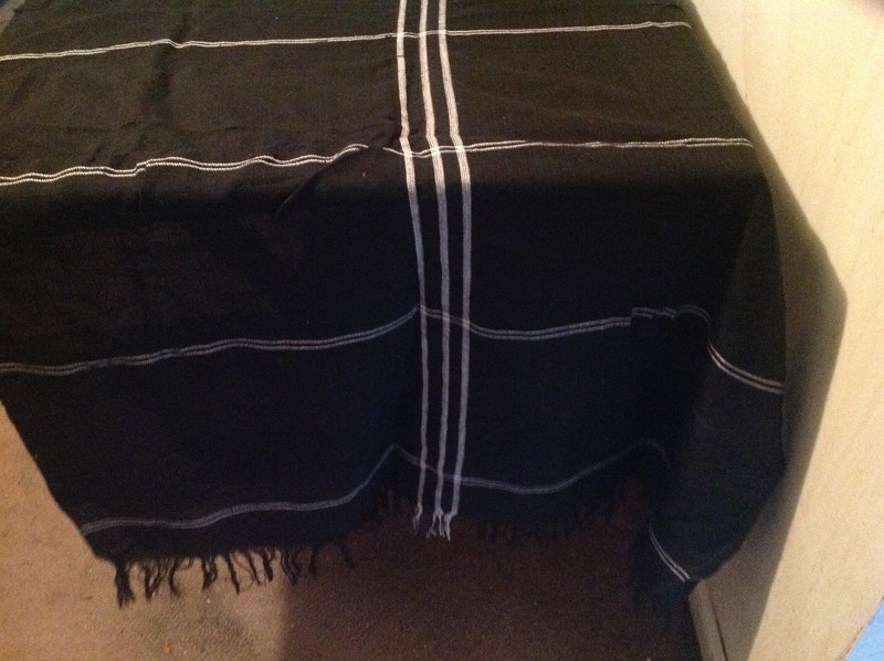 AUTHENTIC HANDWOVEN  AFRICA AFRICAN CLOTH FROM GAMBIA - BLACK AND WHITE 37.5"x94 gallery