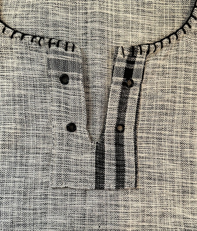 LEOPARD Kikoi Karibu Tanzania East Africa Grey and Black Tassels T-Shirt UNWORN gallery