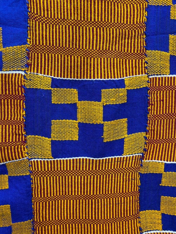 Vintage Stunning Hand Woven African Ewe Kente Cloth Textile 200x107 Cm gallery