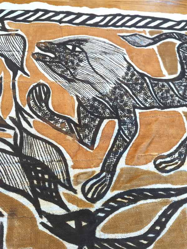 Hand Painted Hand Woven Senufo KORHOGO Mud Cloth Pictorial Figurative Textile gallery
