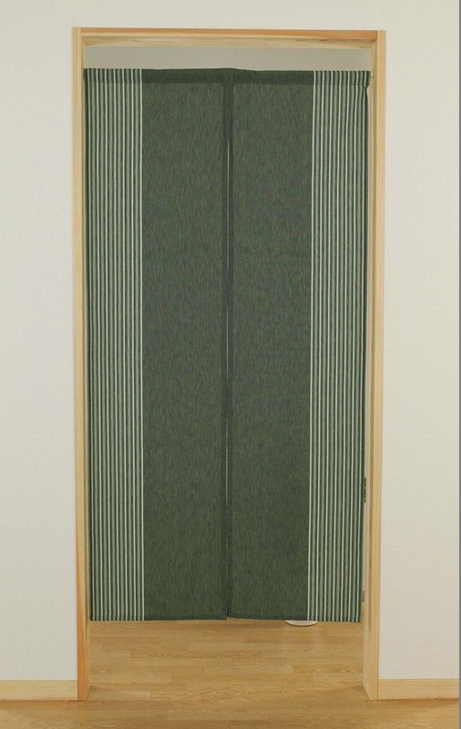 Narumi Vertical Stripe Cotton Cloth Japanese Noren Curtain Tapestry (Dark Gre... gallery