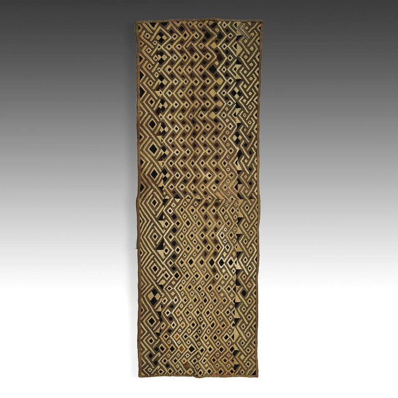 KUBA SHOOWA PRESTIGE PANEL CUT PILED RAFFIA D. R. OF CONGO CENTRAL AFRICA 20TH C