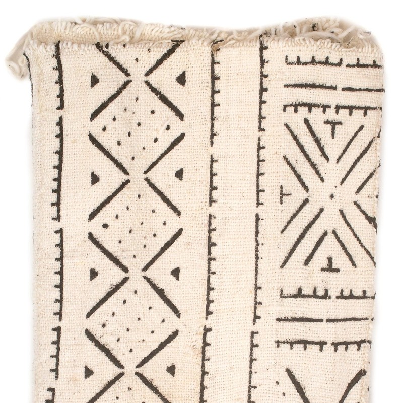 White Bogolan Mali Mud Cloth Tonka Design African Black and White Cotton gallery