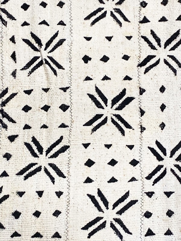 #5341African Black and White Mud Cloth Textile Mali 37" by 65" gallery