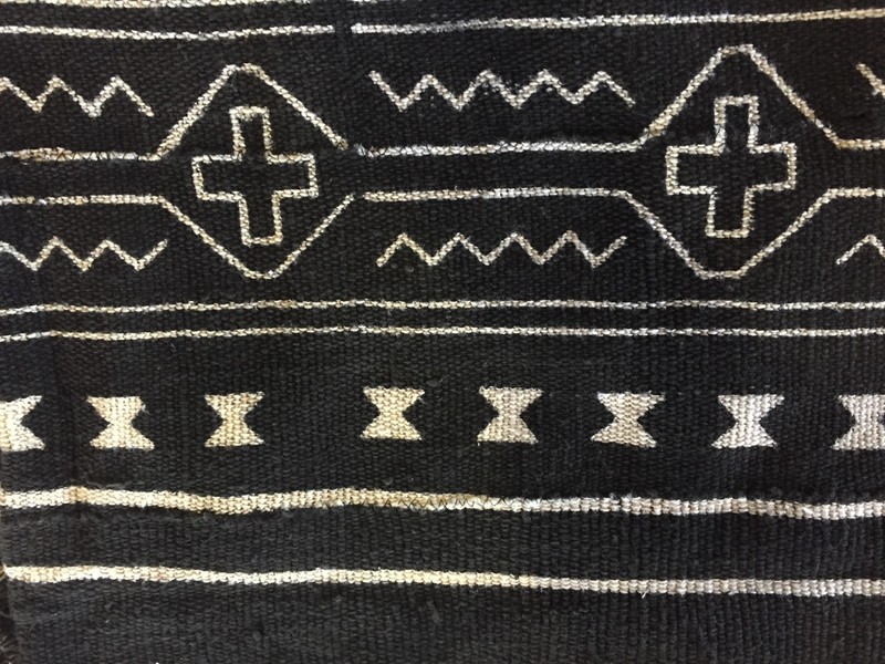 African Mali Black and White Mud Cloth Textile / PAIR 64" by 45.5" Pair gallery