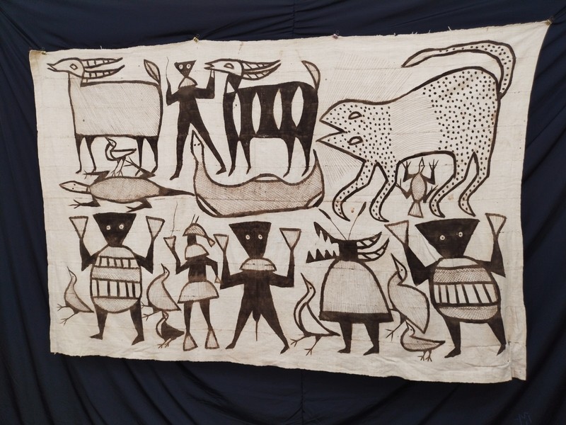 Vintage African Korhogo Mud Cloth Textile – Hand-Painted Ivory Coast Wall Art gallery