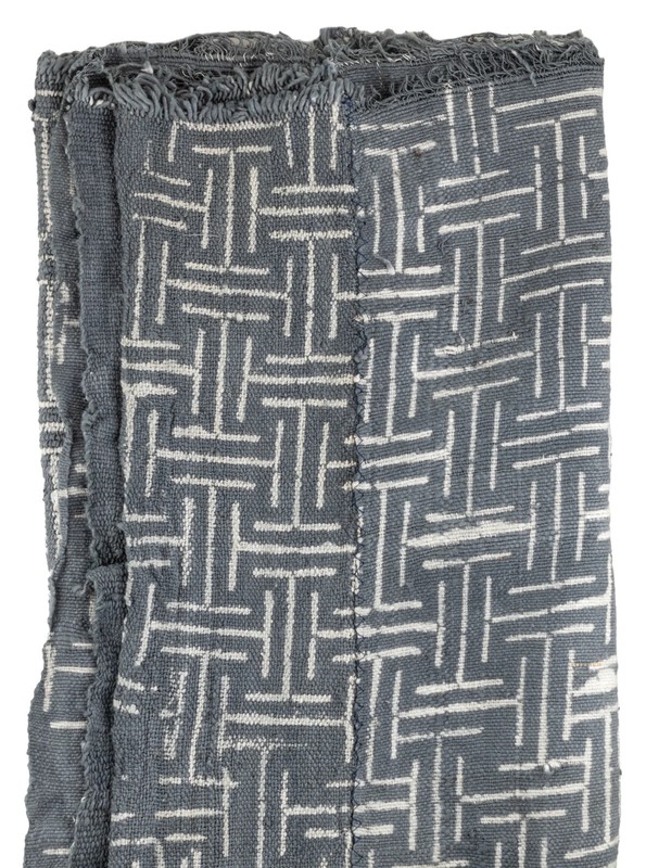 Grey Bogolan Mali Mud Cloth Maze Design African Cotton Handmade gallery
