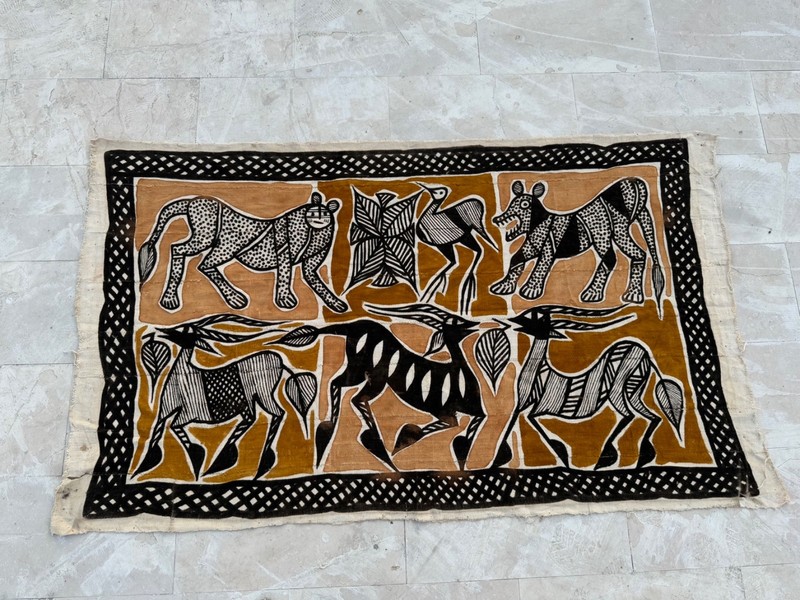 Vintage Beautiful African Senufo Korhogo Mud Cloth Tapestry Textile Cloth