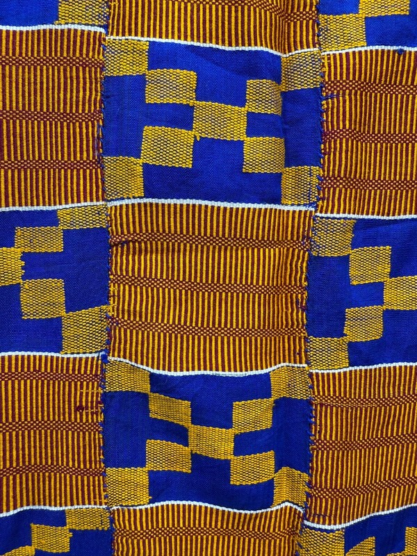 Vintage Stunning Hand Woven African Ewe Kente Cloth Textile 200x107 Cm gallery