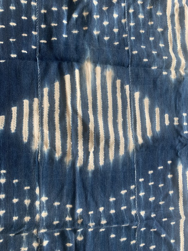 Vintage African Indigo Textile Mossi Burkina Faso Mud Cloth 62”x45” Fabric gallery