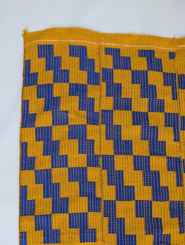 Vintage African Handwoven Patchwork Ghanaian Multicolor Kente Cloth 126x78in gallery