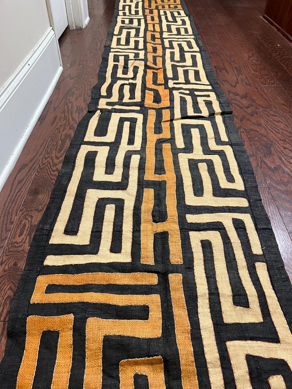 genuine 10 feet African (Congo) Kuba Raffia cloth fabric, natural woven handmade gallery