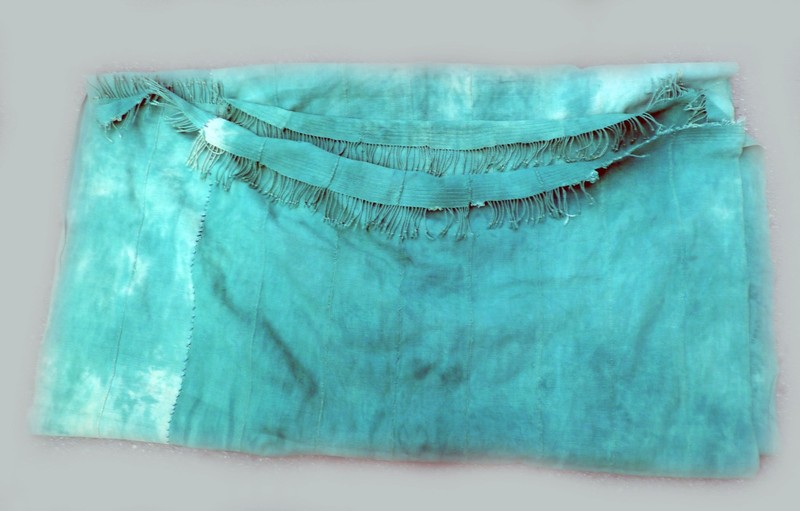 AFRICAN TRADITIONAL COTTON STRIP WOVEN TEXTILE GREEN CAPE WRAP SKIRT CLOTHING gallery