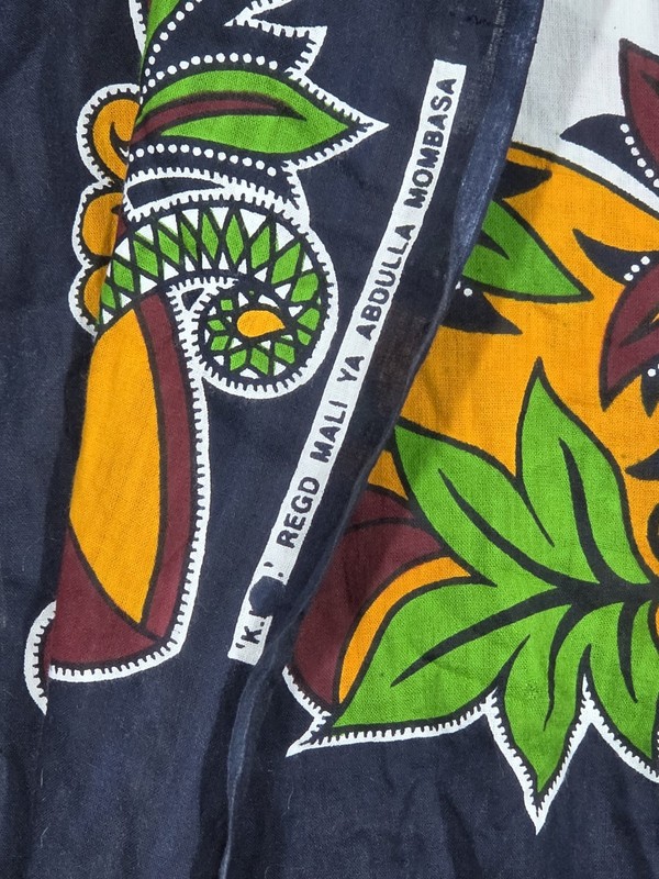 East African Double Khanga Kanga Africa Map Swahili Cotton Sarong Wrap 126" gallery