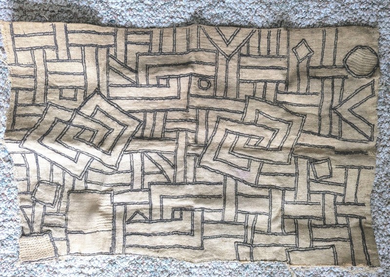 AFRICAN KUBA RAFFIA CLOTH HANDMADE PANEL TEXTILE CURRENCY KASSAI SHOOWA DR CONGO gallery