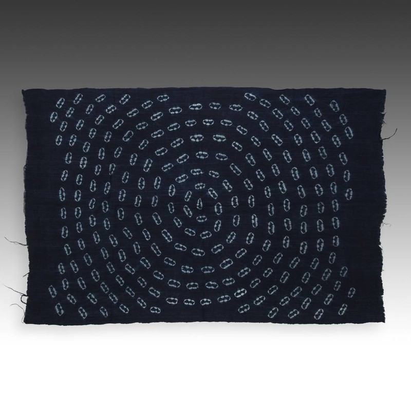 WOMAN’S WRAP SKIRT MOSSI INDIGO HAND DYE COTTON BURKINA FASO W. AFRICA 20TH C