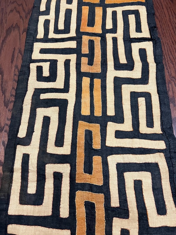 genuine 10 feet African (Congo) Kuba Raffia cloth fabric, natural woven handmade gallery