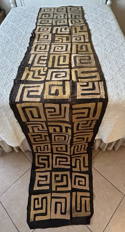 Vintage Kuba Cloth Panel 24-27”x126” Handwoven With Appliqués ￼