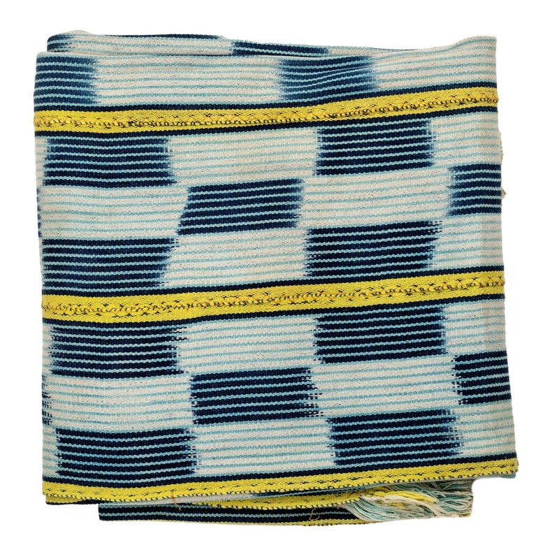 West African Bondoukou Indigo Cloth #15729 Burkina Faso Multicolor Cotton