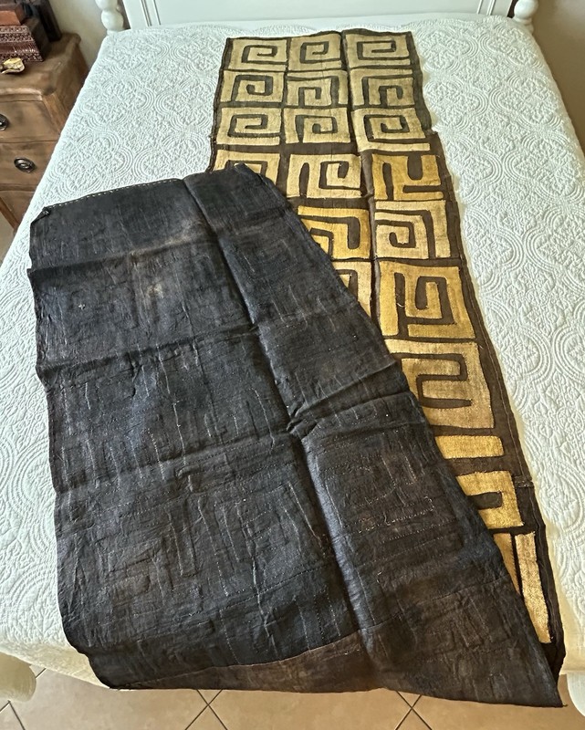 Vintage Kuba Cloth Panel 24-27”x126” Handwoven With Appliqués ￼ gallery