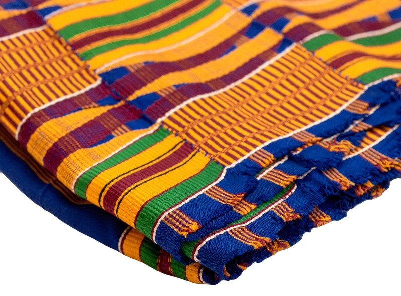 African Ashanti Kente Cloth #14922 Ghana Multicolor Cotton Handmade gallery