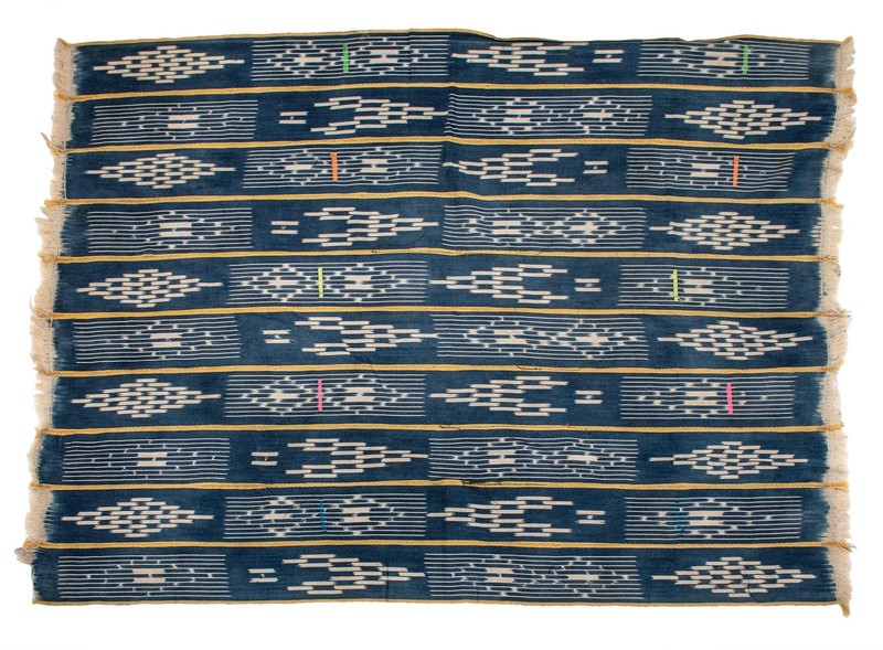Yellow & Blue West African Bondoukou Indigo Cloth Burkina Faso Multicolor Cotton gallery