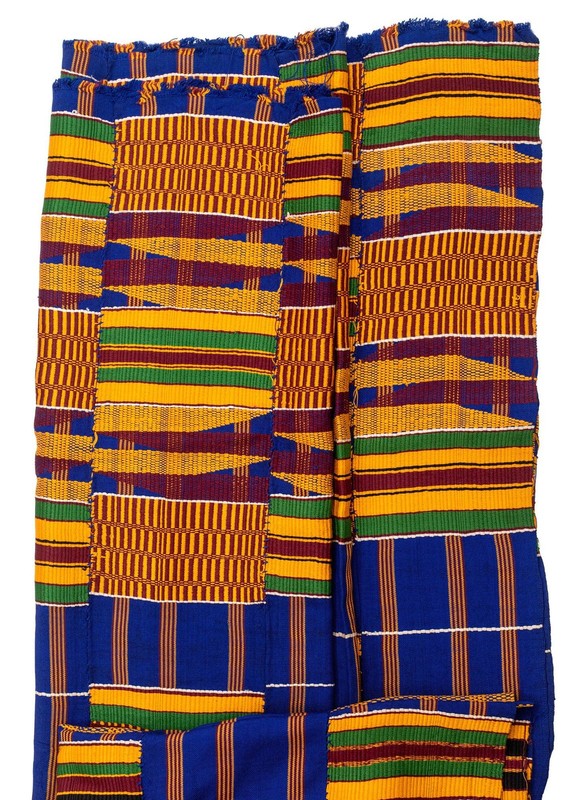 African Ashanti Kente Cloth #14922 Ghana Multicolor Cotton Handmade gallery