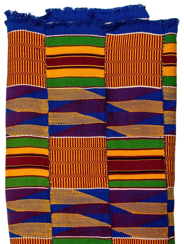 African Ashanti Kente Cloth #14885 Ghana Multicolor Cotton Handmade gallery