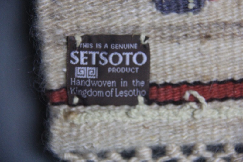 VTG Genuine Setsoto Hand Woven South African Wool Tapestry Kingdom of Lesotho gallery