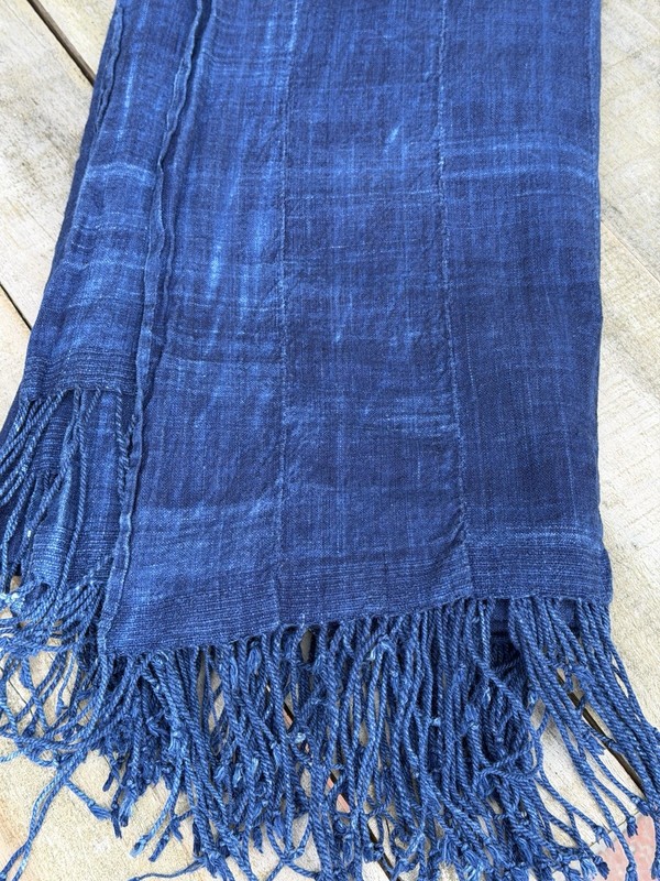 Vintage African Indigo Denim Mossi Mudcloth 85” L x 41”W Textile Throw | No. 101 gallery