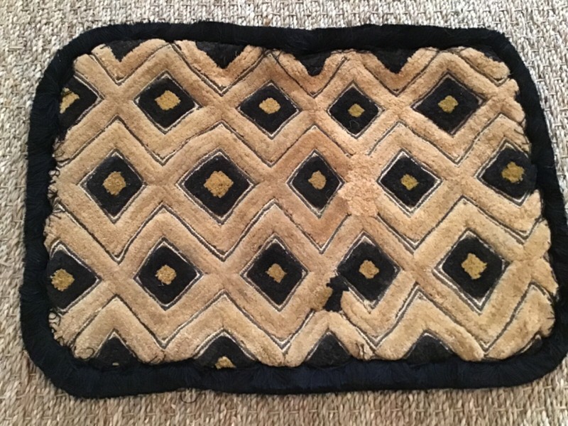 Vintage African Tribal Print Kuba Cloth Pillow Cover Handmade Approx 18x12"
