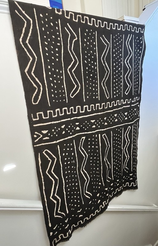 Ebony Black Bogolan Mali Mud Cloth Segou Design African Black and White Cotton gallery