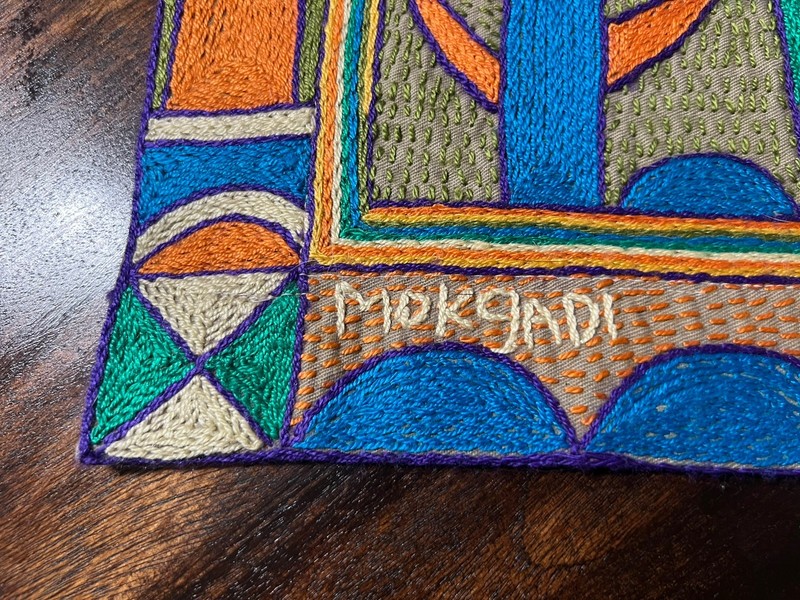 Kaross South African Elephant Art Hand-Embroidered Placemat Tapestry Safari gallery