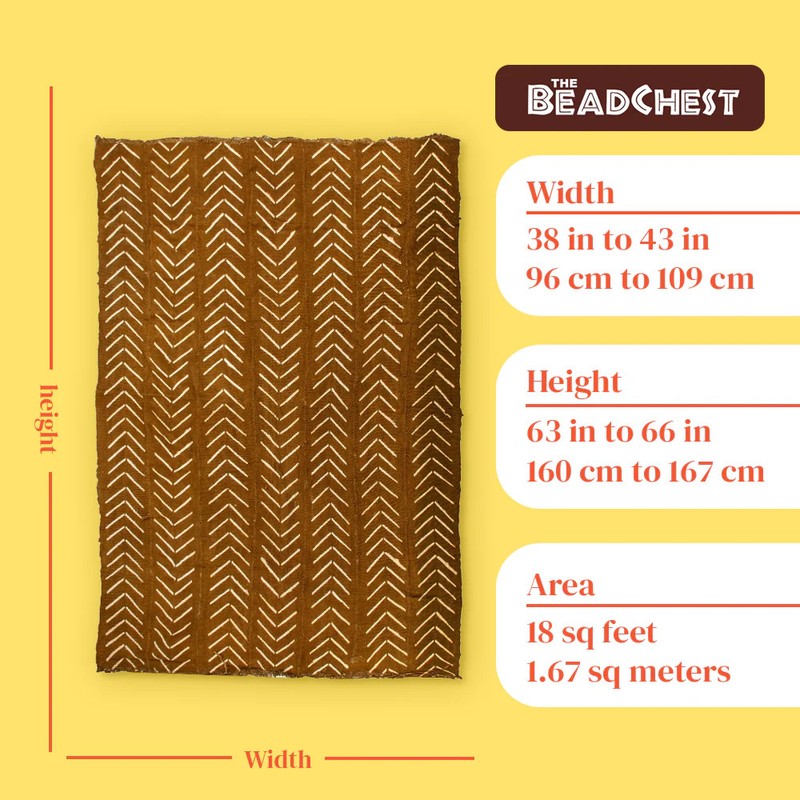 Caramel Brown Bogolan Mali Mud Cloth Minimalist Design African Cotton Handmade gallery
