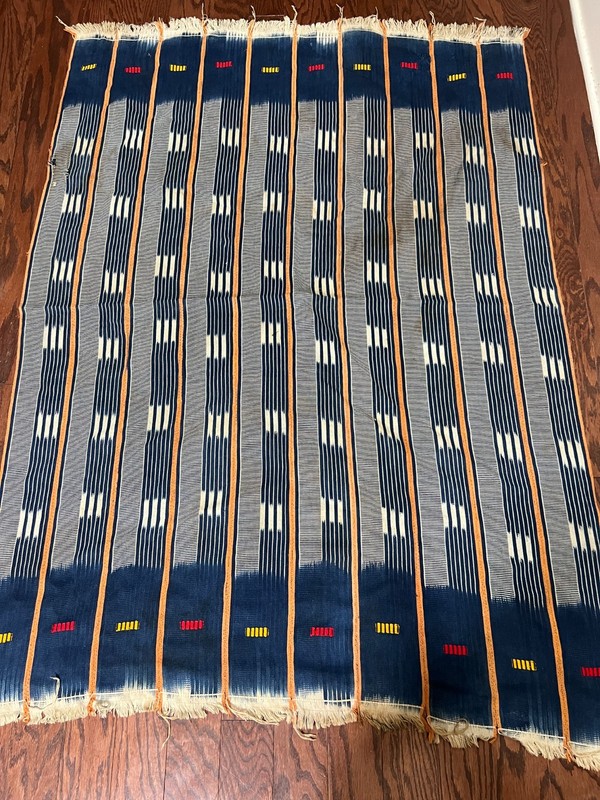 Hand woven Baule Stripwoven Textile Ivory Coast African Art 56" X 41" (#5) gallery