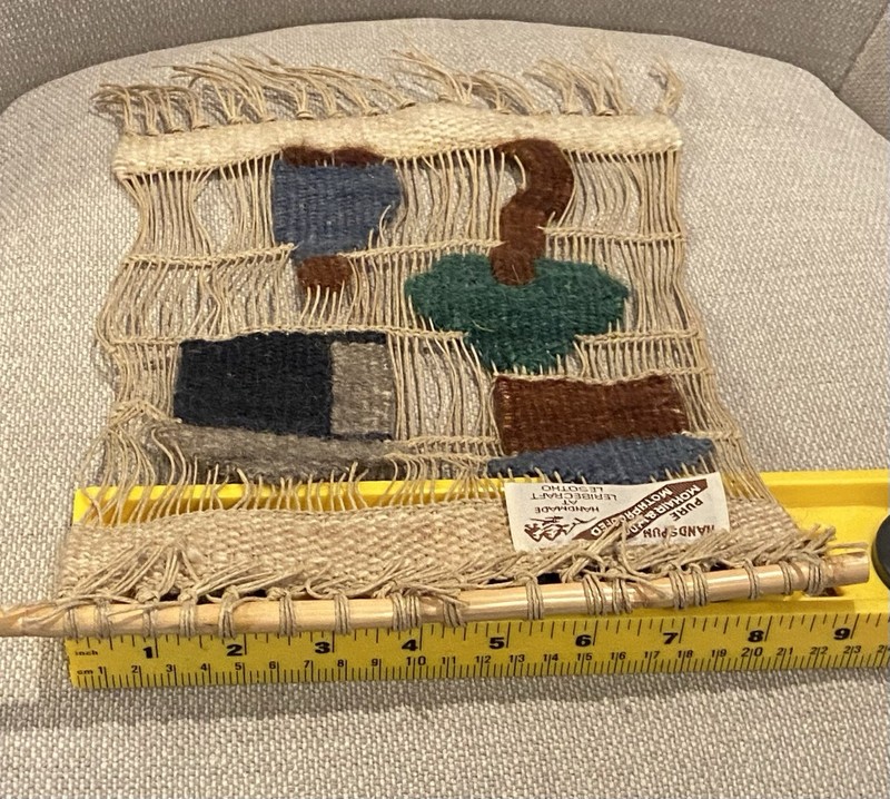 Hand Woven Mohair & Wool Wall Hanging Tapestry from Lesotho, Africa gallery