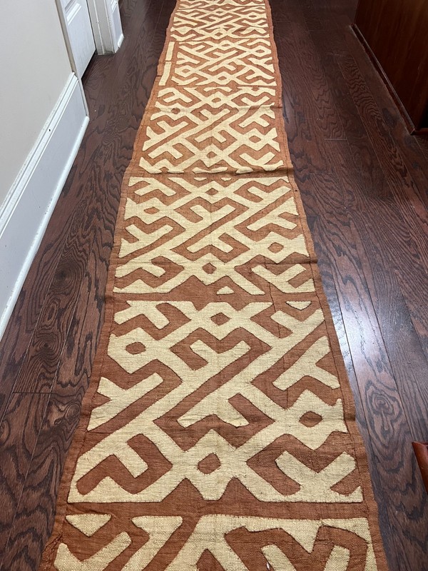genuine 11 feet African (Congo) Kuba Raffia cloth fabric, natural woven handmade gallery