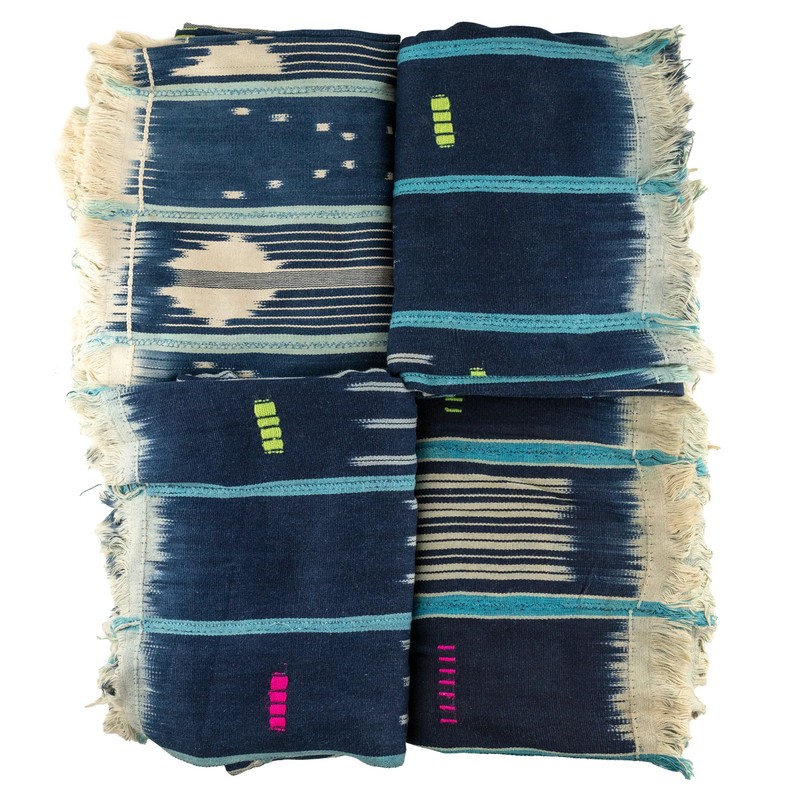 Turquoise & Blue West African Bondoukou Indigo Cloth Burkina Faso Cotton