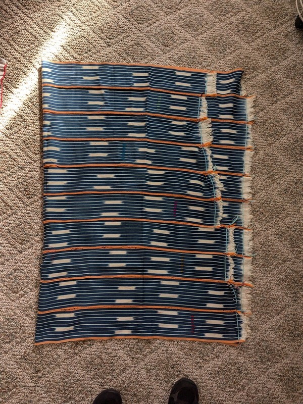 AFRICAN ORIGINAL HANDMADE COTTON TEXTILE STRIP WOVEN FABRIC WRAP SKIRT CLOTHING gallery