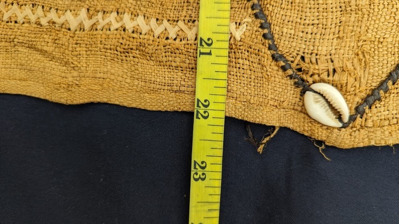 Vintage African Kuba Showa Bark Cloth Handstitched Raffia Textile 22x41 inches gallery