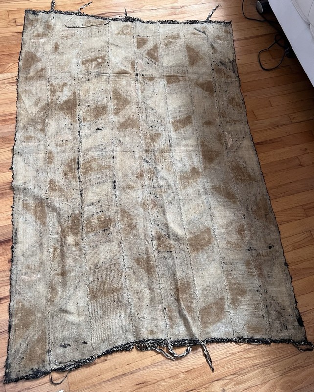 Bogolanfini Mud Cloth Textile Mali Authentic Handwoven Tribal Panel 63 x 43 gallery