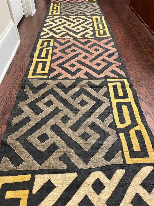 genuine 11 feet African (Congo) Kuba Raffia cloth fabric, natural woven handmade gallery