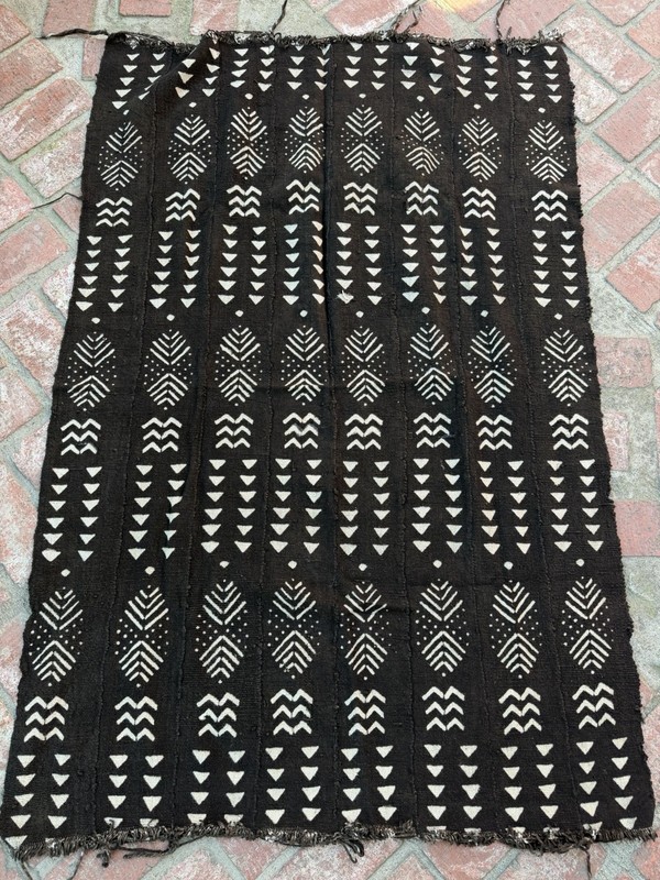Vintage African Black Mudcloth Textile Throw 57” L x 39” W Textile | No. 182 gallery