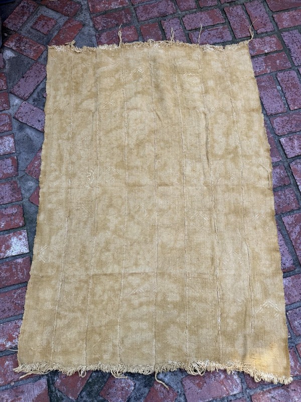Vintage African Mustard Yellow Mudcloth 56” L x 40” W Textile | No. 114 gallery